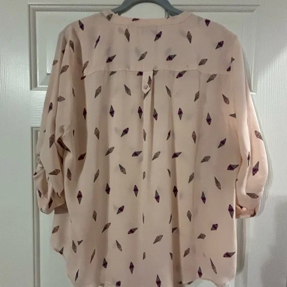 Torrid Pale Pink Blouse with Purple Ice Cream Cone Pattern - Picture 7 of 13